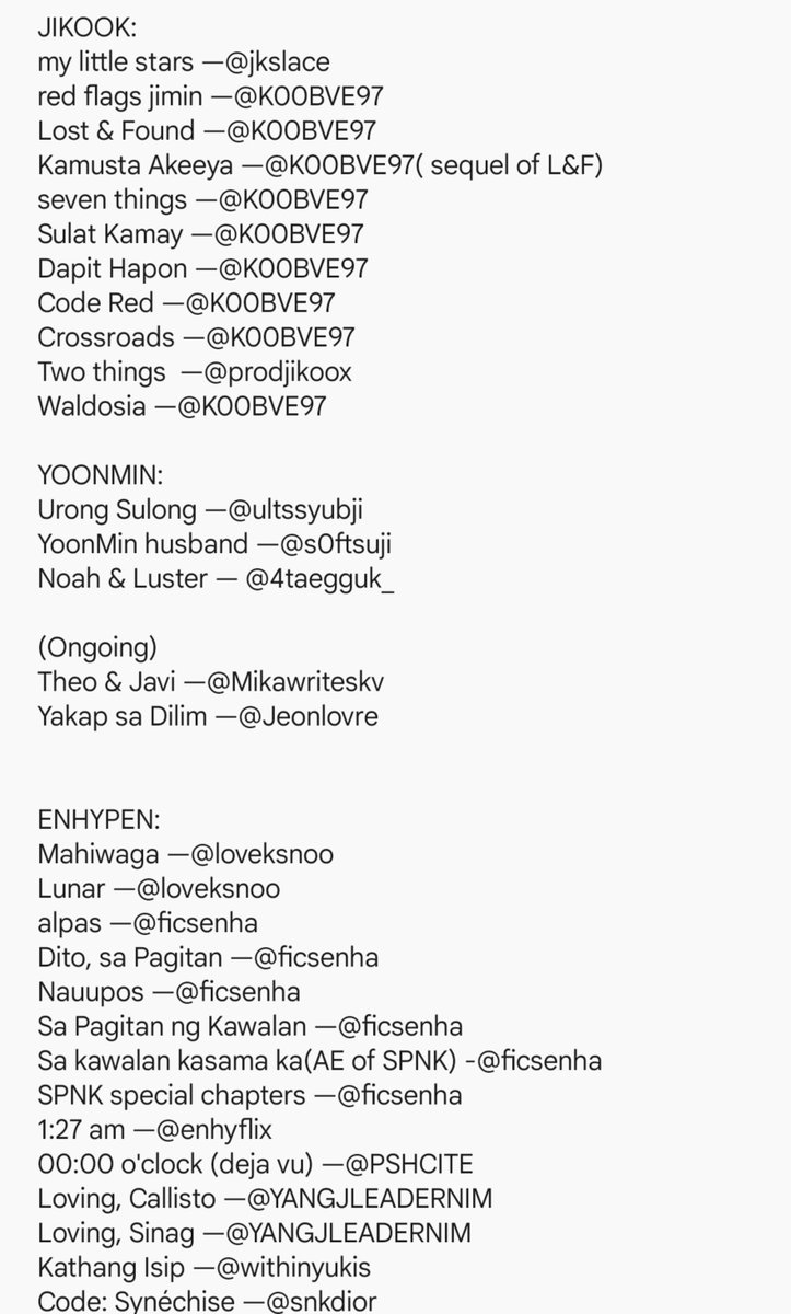keonhosaur's tweet photo. I opened my old phone and omg i still have the list of all the AUs i read during the pandemic era 😭 the nostalgia is hitting me so hard https://t.co/o1GCaZXpOb