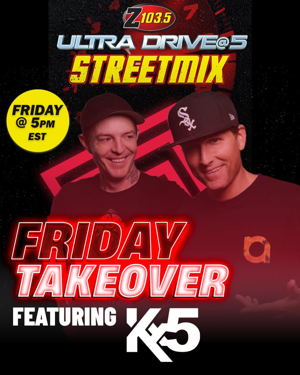 Z1035Toronto's tweet photo. We're turning up the heat with @kx5official this Friday on the Ultra Drive at 5 Street Mix🔥
⏰ Mark this in your calendar for Friday at 5pm
📻 Tune in on your radio and at https://t.co/ZtzRsNJ4sM
#Z1035 #Toronto #RadioTakeover #GuestDJ https://t.co/ngQYvuWJZ4
