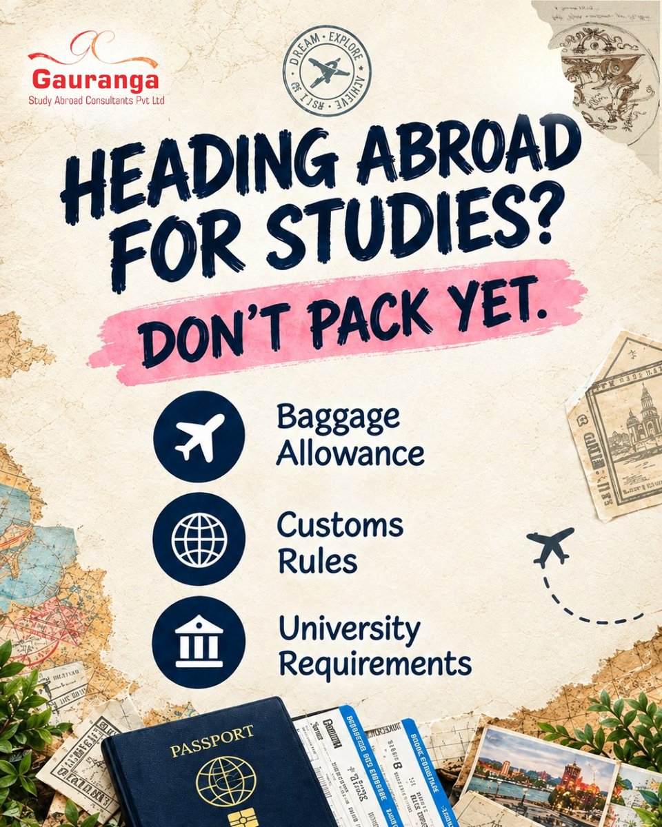 gaurangaconsult's tweet photo. Going abroad? βοΈ
Before you zip that suitcaseβ¦ check THIS. π
Your study-abroad packing checklist β π§³
.
.
.
#studyabroad #studenttravel #packingchecklist #studyabroadtips https://t.co/6M8iqXI7y6
