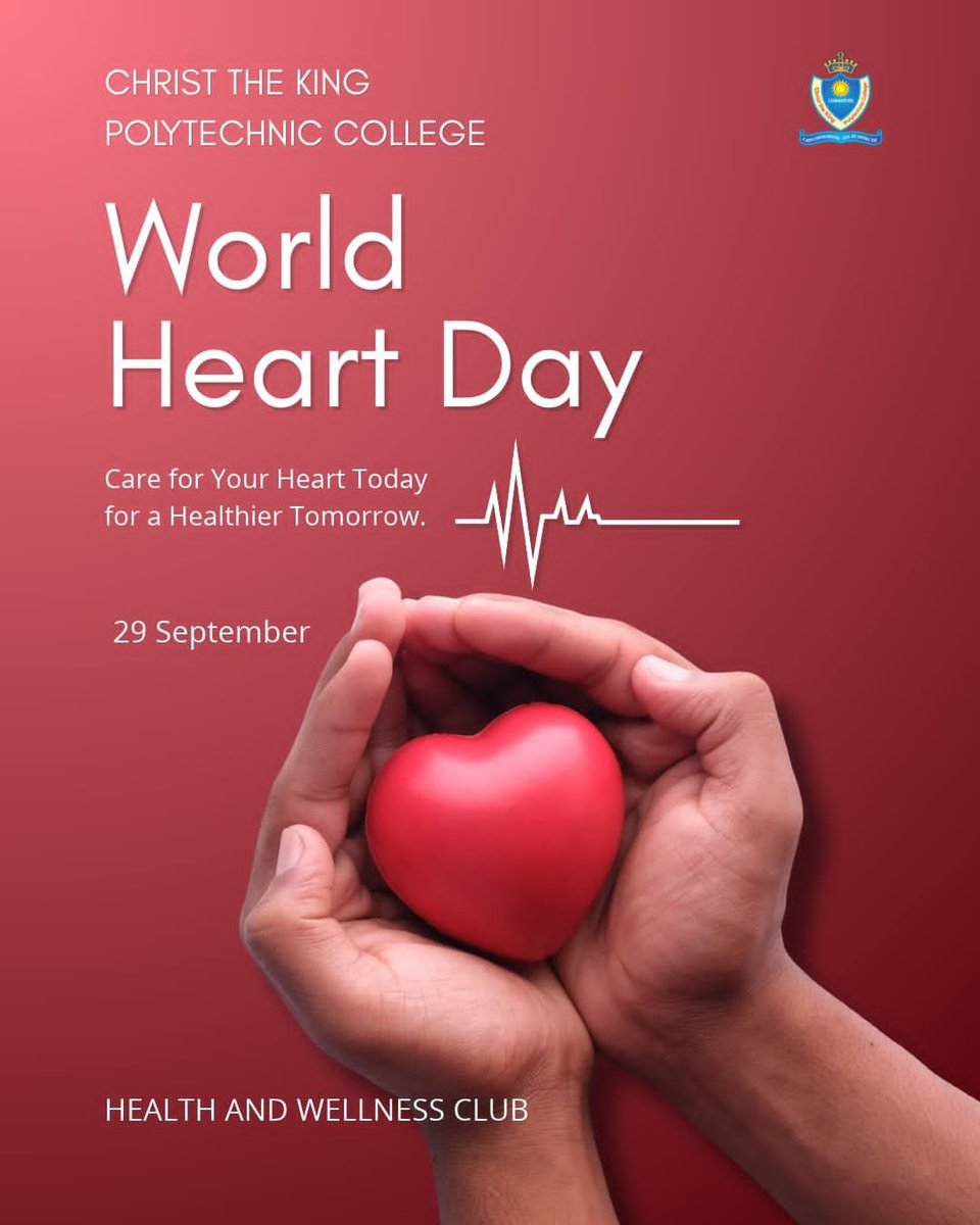 christthekingpc's tweet photo. ❤️World Heart Day | 29 September

Care for your heart today for a healthier tomorrow! ❤️🫀

#ChristtheKingPolytechnicCollege, together with the #HealthandWellnessClub, joins the world in raising awareness about #hearthealth. 

#WorldHeartDay  #HealthyHeart  #CareForYourHeart https://t.co/XIGE4c4JWM