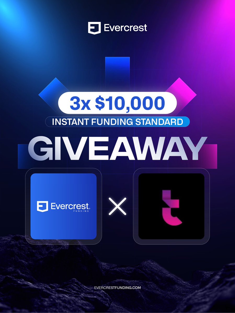 TrustedPropHub's tweet photo. 3 × $10K Instant Funded Account Giveaway! 🎁

To enter:

• Follow @EvercrestFunds @TrustedPropHub @support_tph 

• Like, repost this post, and tag a friend.

3 winners will be selected at random in 5 days. https://t.co/S4nsc5512M