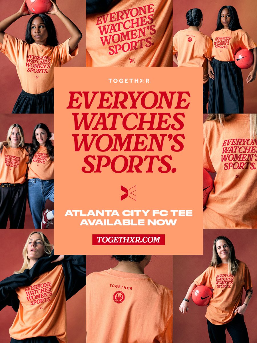 togethxr's tweet photo. New NWSL Team? New Colorway!  Say hello to @NWSLAtlanta2028  🧡

The NWSL’s newest club just unveiled its franchise identity which means a new Everyone Watches Women’s Sports™ colorway is waiting for you. 

🛍️ Buy yours now: https://t.co/yH4dTGYurf https://t.co/yK0f3Z8wjo
