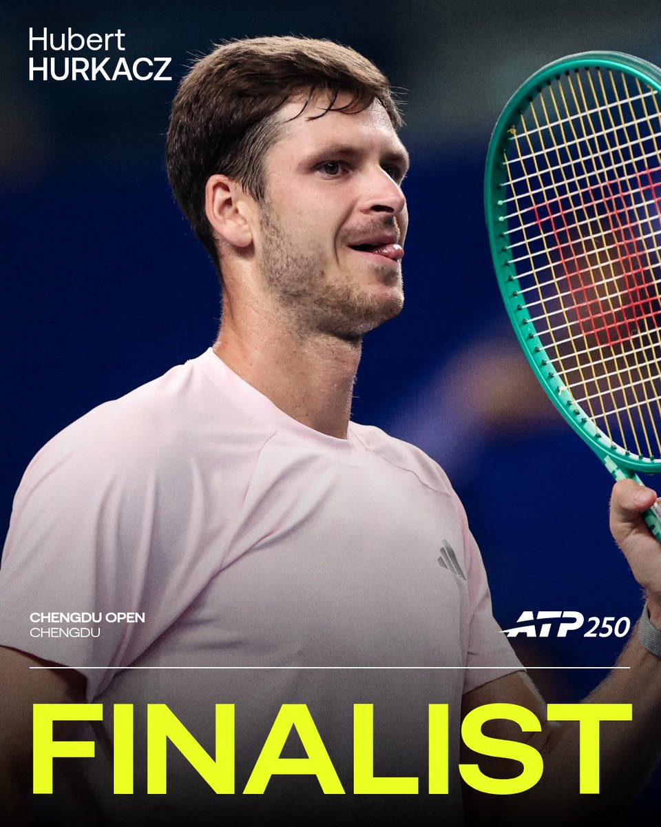 atptour's tweet photo. Take a bow, Hubi! 

@HubertHurkacz rallies from a set down to beat Shapovalov and reach his first tour-level final of the year. 

@ChengduOpen | #ChengduOpen https://t.co/AjaNf8QUKj
