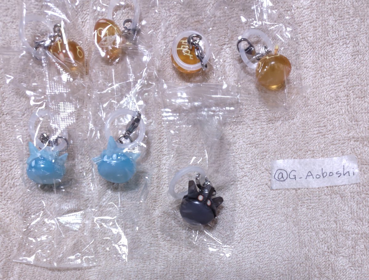 G_Aoboshi's tweet photo. 【交換】原神 スライム めじるしアクセサリー

出)
変異雷4、氷2、岩1

求)
風、雷1、草1

池袋手渡しのみ。
1点から可能です。
ご縁がありましたらよろしくお願い致します。 https://t.co/7goPbePeyo