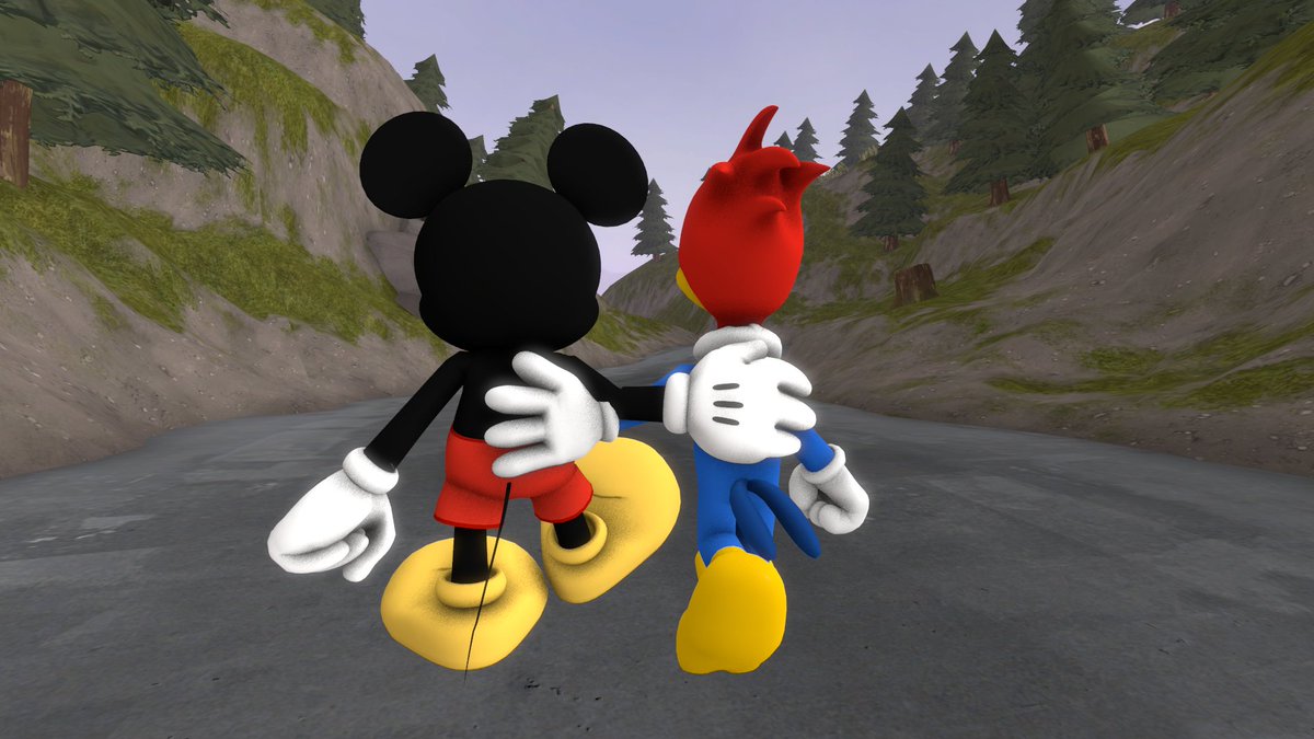 KaiMvla's tweet photo. Mickey Mouse and Woody Woodpecker walking together. Made at SFM.
Models and background:
Mickey Mouse by JCThornton.
Woody Woodpecker by TheRedToonist.
Forest Lake by _Mr.Sleepless_
#MickeyMouse #WoodyWoodpecker #Disney #Universal #UniversalStudios #WalterLantz #Crossover #SFM https://t.co/Uu1giUT3j3