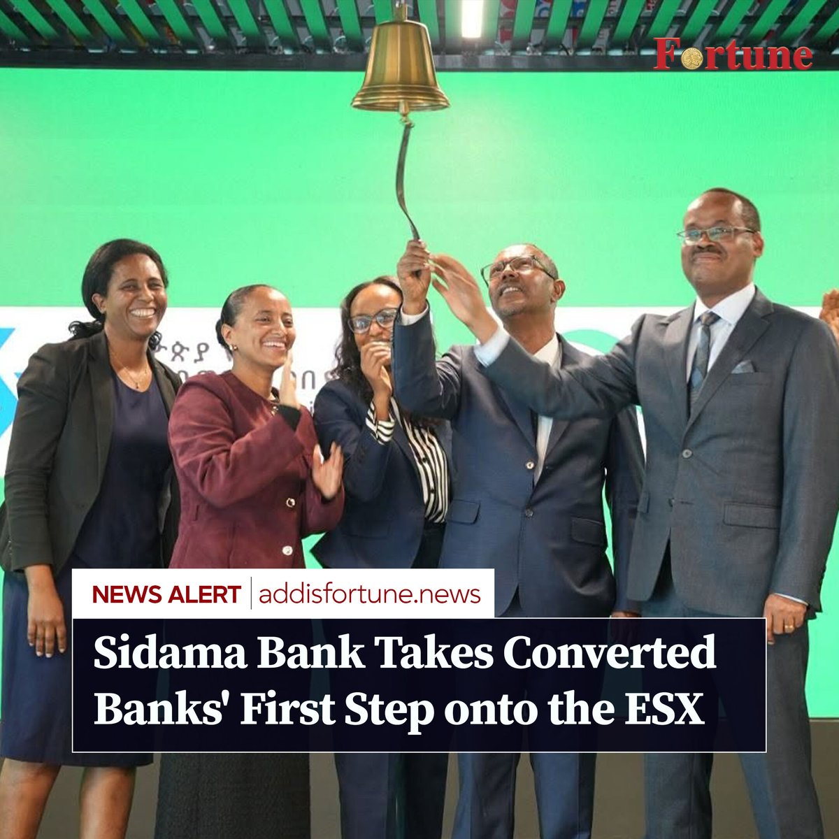 addis_fortune's tweet photo. Sidama Bank has listed on the Ethiopian Securities Exchange (ESX), the first of the four microfinance institutions that converted into commercial banks to reach the public market. #Sidama #Banking #Stock #Capital #Market #Ethiopia #ECMA #ESX

Read more - https://t.co/rRipn7BM5D https://t.co/huLG5EUn7t