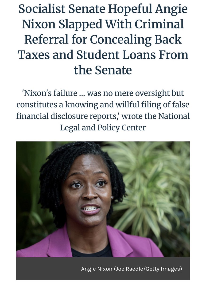 RNCResearch's tweet photo. Florida Democrat Angie Nixon - who wants to raise your taxes to pay for government-run healthcare for illegals - refuses to pay taxes herself. https://t.co/hran5Uplk7