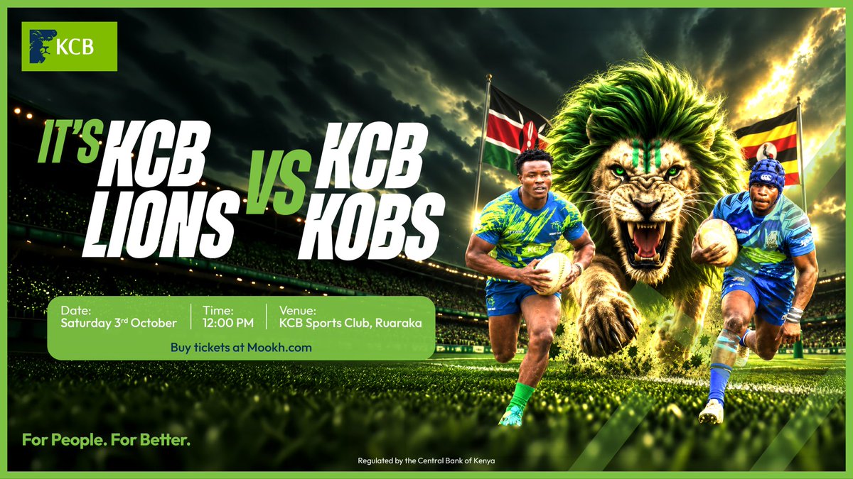 KCBInKenya's tweet photo. So much for keeping things friendly in the family.

@kcbrugby vs @KobsrugbyUg  is the pre-season curtain-raiser, and we already know this sibling rivalry won’t be ending with a handshake.

Get your ticket via the Mookh App: https://t.co/HCJPdEKSxf

Tag the rugby crew you’re bringing along and tell us who’s getting bragging rights this time.