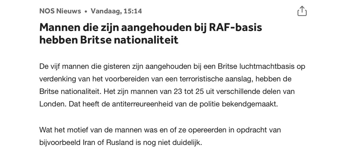 BartNijman's tweet photo. NOS: 'Alle verdachten bij RAF-basis hebben de Britse nationaliteit, en misschien werkten ze wel voor de Russen'.

De verdachten: duidelijk rechtsextremisten, dat zie je zo! https://t.co/ZmYaywmxJ7