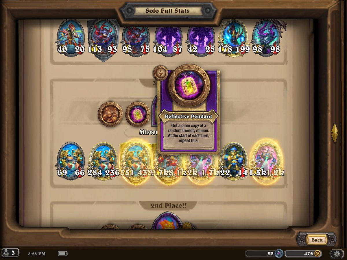 asako_itoh's tweet photo. 癖強ヒーローで3位🥉
1ターンに1回コピーゲットするやつと相性良かった
#hearthstone
#ハースストーン
#battlegrounds https://t.co/heXxNYHL3I
