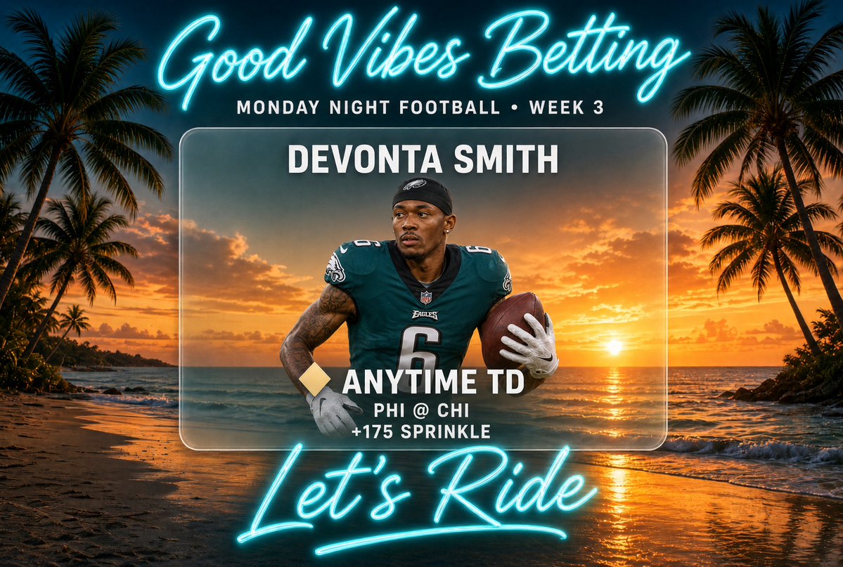 betGoodVibes's tweet photo. Sprinkle.

DeVonta Smith anytime +175

Goedert out. Hollywood out. Smith already has 170.

Let’s ride https://t.co/Ufrea31wl7