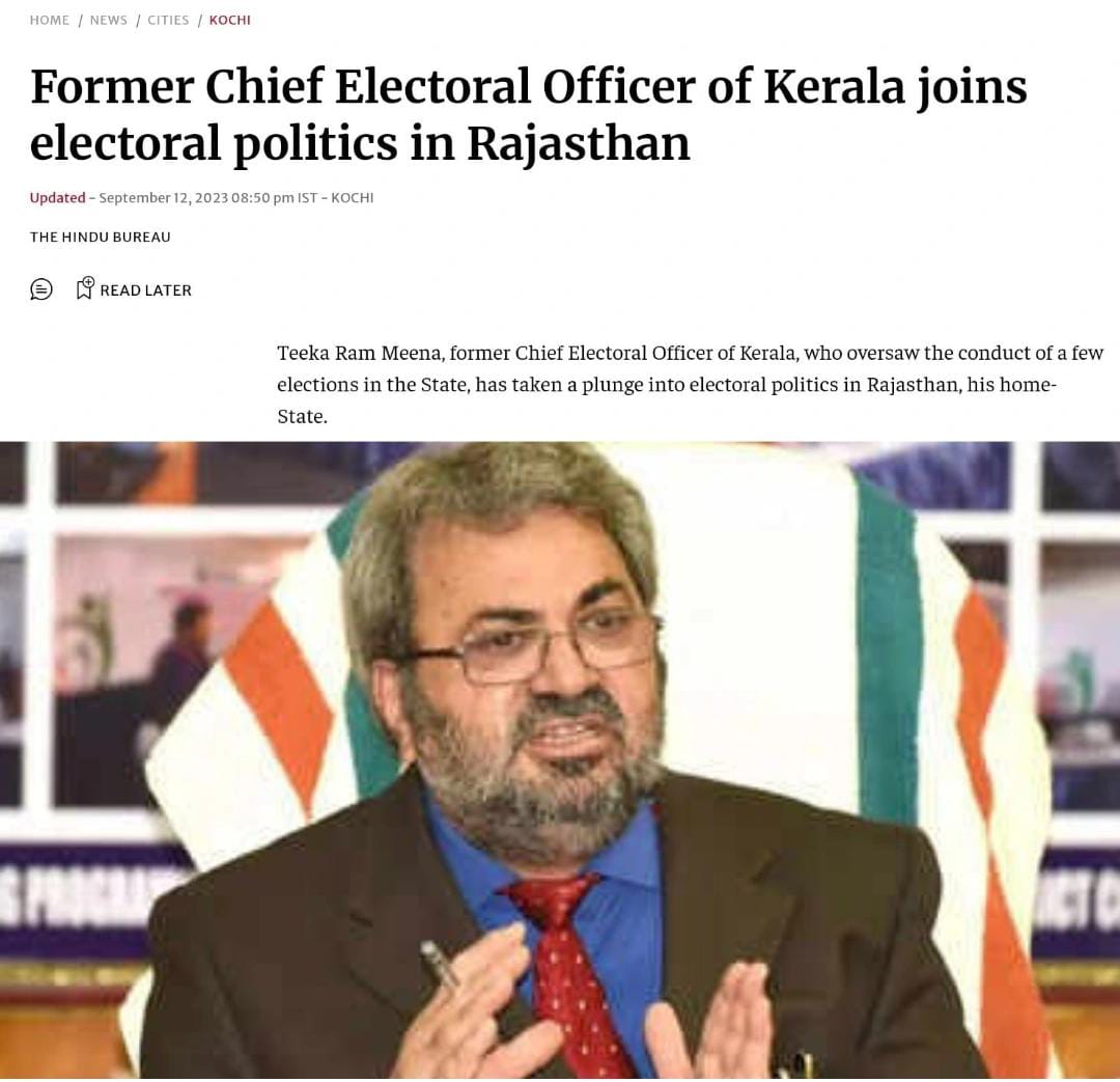 AnoopKaippalli's tweet photo. Nice try, @SupriyaShrinate, but you missed the most important part of his bio. 😂
 
“Former Chief Electoral Officer of Kerala… who joined CONGRESS and became co-convenor of its Rajasthan Manifesto Committee.”
 
Only you guys know how to defend democracy after giving former Election Commissioners election tickets!