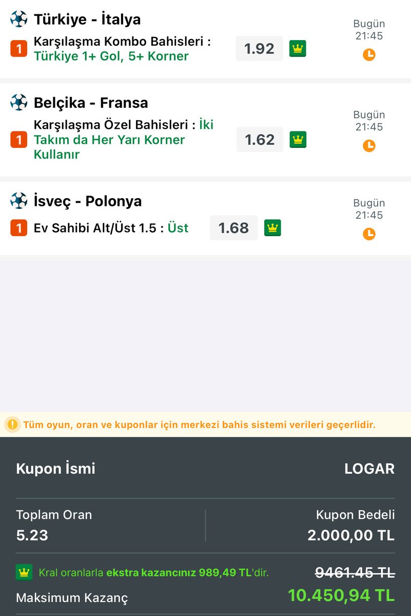 logarBahis's tweet photo. ✍️✍️

DOSTLAR  GÜZEL KOMBİNELER ÇIKTI BİR DE SİSTEM 2-3 VAR...🔥

BOL ŞANS...🙋

👇👇 https://t.co/lYv0p81NNI