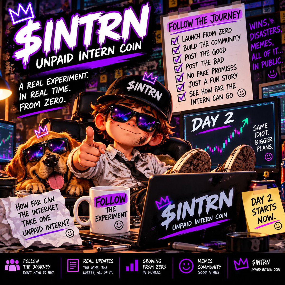 UnpaidIntrnCoin's tweet photo. @RapidCalls THE INTERN IS STILL HERE.
Day 2.
Tiny market cap.
Growing community.
Building everything in public.
Most people won't notice $INTRN this early.
That's what makes this part interesting.
$INTRN — Unpaid Intern Coin
CA: GEnmy1ZFfS1tBSykP9Ng6c1iV6DFtNoau3eerZz1pump
Clock in. https://t.co/4DtqlNnKly