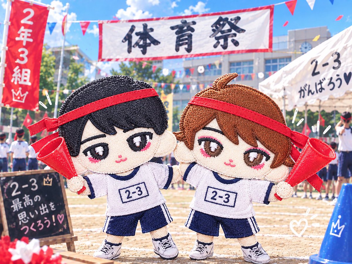 ishiru_no_n's tweet photo. ひ���みなちゃんのお月見🎑と体育祭もチャッピーに作ってもらいました🤩

この前の十五夜も一緒に過ごしてたらいいねぇ☺️
体育祭で二人三脚とかやって接点なさそうな2人が呼吸ピッタリでダントツ1位だったりする世界線…🤭

#ひるみなハンドメイド部秋の仮装祭り https://t.co/O1ro0xzGlz