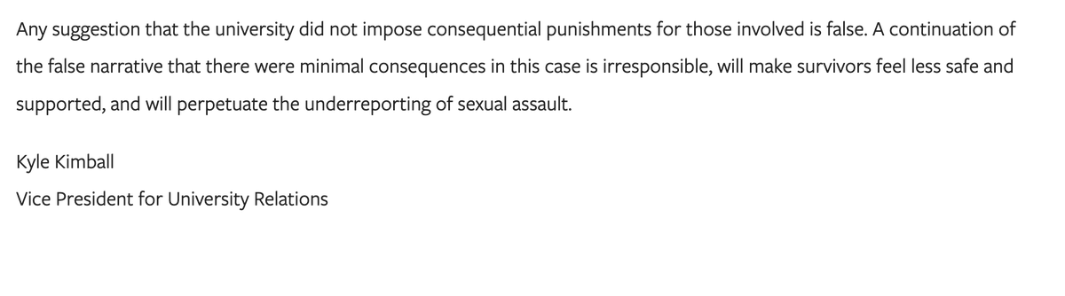 socialistadri's tweet photo. Cornell University is literally gaslighting people with their statement here and alluding that valid criticism of the lack of punishment given to those male students is going to make survivors not speak out against their own abuse. What the fuck is this? https://t.co/PQkYJIeECV