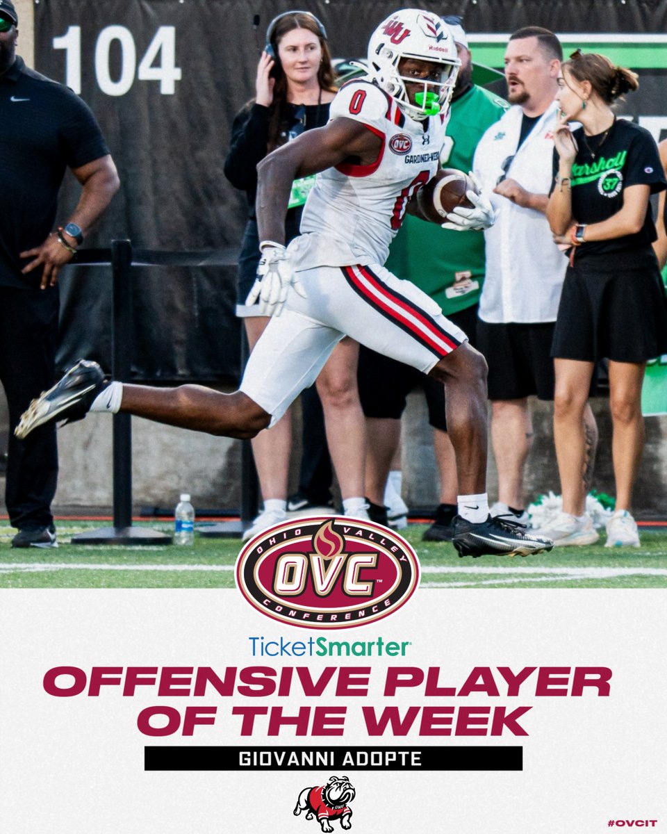 OVCSports's tweet photo. He caught 7️⃣ passes for a career-high 1️⃣7️⃣9️⃣ yards and 2️⃣ TDs against FBS foe Marshall.

@GWUFootball WR @GioNewera is the 𝗢𝗩𝗖 𝗙𝗼𝗼𝘁𝗯𝗮𝗹𝗹 𝗢𝗳𝗳𝗲𝗻𝘀𝗶𝘃𝗲 𝗣𝗹𝗮𝘆𝗲𝗿 𝗼𝗳 𝘁𝗵𝗲 𝗪𝗲𝗲𝗸. 🏈

#SkoDawgs | #OVCit | @TicketSmarter https://t.co/QDCAN3JqVt