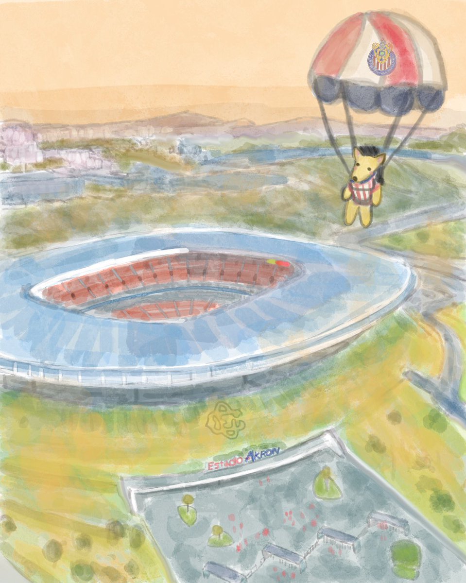 harukaze_illust's tweet photo. Estadio Akron描きました🏟️🇲🇽

Piojo犬🐶もいるよ🙌 https://t.co/HHa6Zw4BbH