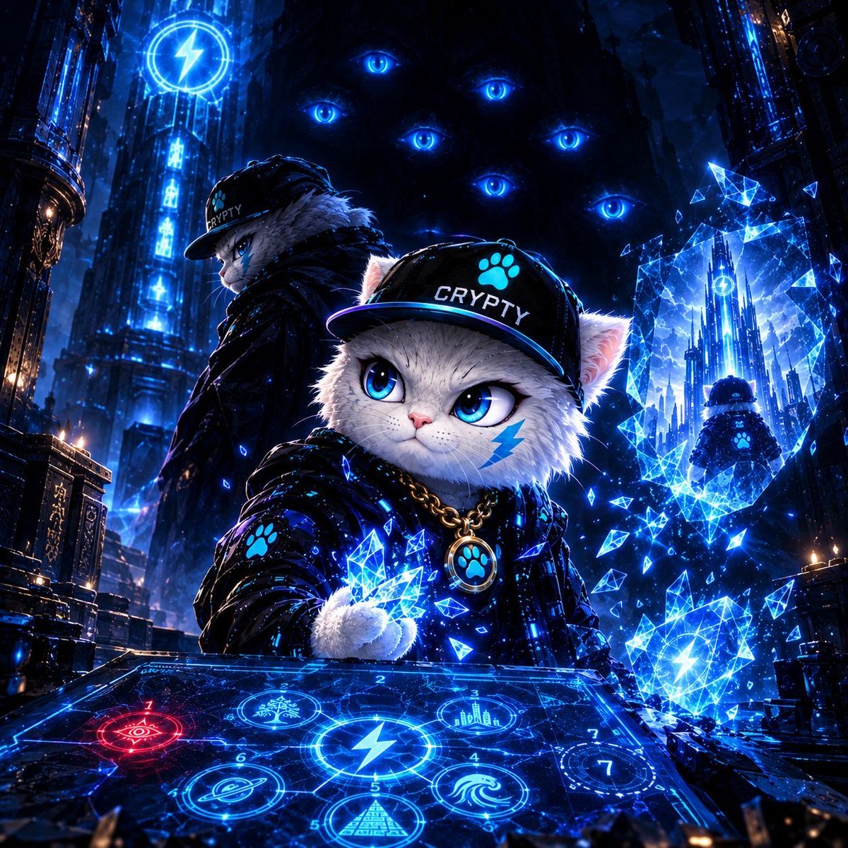 JTsBlessings's tweet photo. ⚡ CRYPTY — DAY 14: THE ERASED MEMORY ⚡

The memory was gone.

But Crypty could still feel it.

That city.

That tower.

That other Crypty.

He turned to the stranger.

“Who was he?”

The stranger didn’t answer.

Instead, they pointed toward the map.

The first location was fading.

But something had changed.

A second symbol had appeared.

Then a third.

Then all seven.

Crypty stared.

“Why are they lighting up?”

The stranger whispered:

“Because you remembered.”

⚡

Suddenly, the official CRYPTY coin began spinning in the air.

Its surface changed.

The paw disappeared.

Beneath it was an ancient inscription:

“MEMORY IS THE KEY.”

Then—

CRACK.

The coin split open with a flash of blue light.

Inside was a tiny piece of crystal.

The stranger stepped back.

“No…”

Crypty looked at them.

“What?”

Their voice dropped to a whisper:

“That’s what they used to erase you.”

Silence.

Then the crystal projected one final image.

Seven figures.

Standing around the ancient tower.

And at the center—

the older Crypty.

But there were only six shadows around him.

The seventh position was empty.

Crypty stared.

“Who’s missing?”

The stranger looked at him.

“You.”

🐾⚡ SIX MEMORIES TO FIND.

ONE TRUTH TO REMEMBER.

And somewhere…

someone doesn’t want Crypty to remember who he was.

#CRYPTY #CRYPTYKITTY #TheBlockchainKitty
