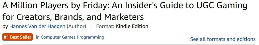 UtaSmoota's tweet photo. 48 hours after launch:

A Million Players by Friday reached the #1 Best Seller in its category on Amazon. 🥇

I have no words. Thank you to everyone who grabbed a copy this weekend! https://t.co/WmYy3XFVqm