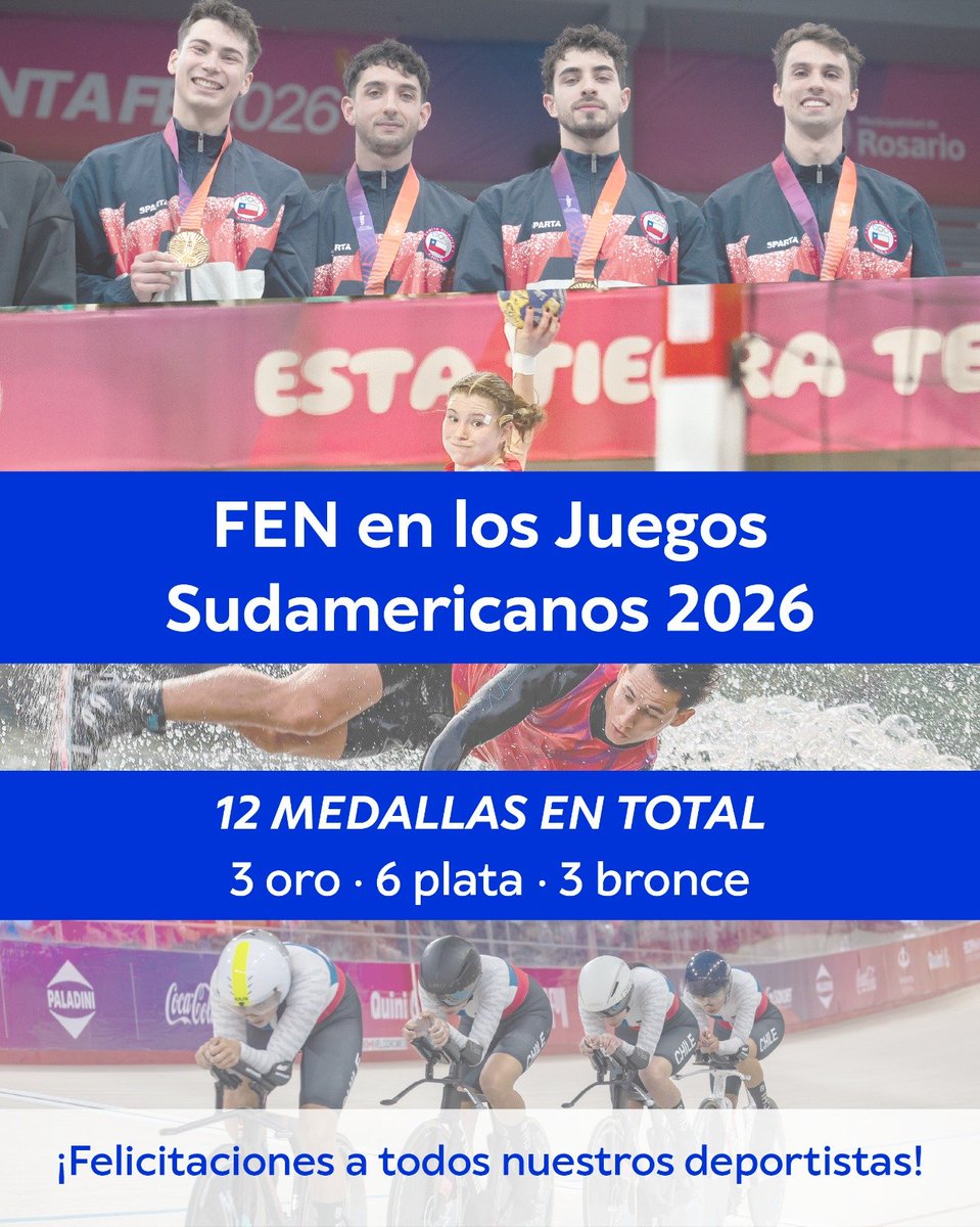 fenuchile's tweet photo. Doce estudiantes y egresados de la FEN obtuvieron medallas en los Juegos Suramericanos Santa Fe 2026

https://t.co/7hQY0DAAPI https://t.co/havdjAeBAr