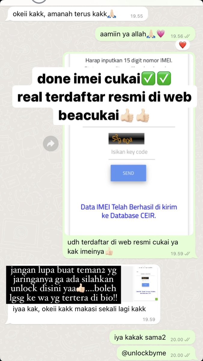 Rokubi_6tails's tweet photo. JASA UNBLOCK IMEI BY ME ✅📲
All Type Hp | iPhone &amp; android |
https://t.co/C6H5Hy63Ux

📶UNLOCK 3 BULAN 200K
📶UNLOCK TRI ONLY 150K
📶UNLOCK BEA CUKAI INBOX

😻 BERGARANSI RESMI 
😻 ALL OPERATOR 
😻 PROSES CEPAT 
😻 AMAN MUDAH TERDAFTAR RESMI✅
😻 BEBAS UPDATE IOS
#zonauang https://t.co/iBbHtzASeD