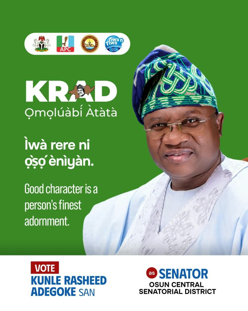 ElishaAlagbe's tweet photo. KRAD — ỌMỌLÚÀBÍ ÀTATA
Ìwà pẹ̀lẹ́. Òtítọ́. Ìrẹ̀lẹ̀. Ìbòwò. Ìṣẹ́ takuntakun. Ìdájọ́ tó dọ́gba. Ìfẹ́ àwùjọ

These are the values that give meaning to D name Ọmọlúàbí Àtata

A person of authentic character is known not only by what he says, but by how he treats people https://t.co/ArDjKHlr2B