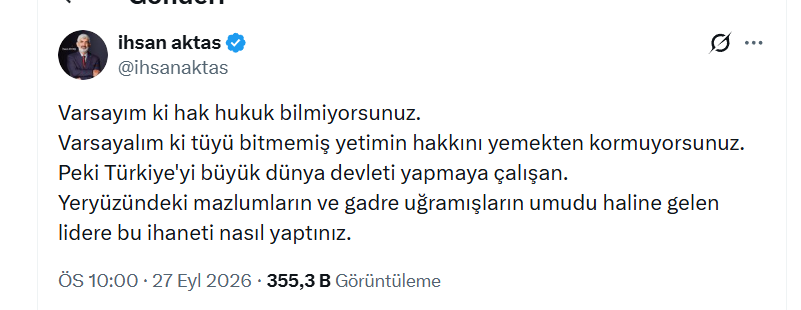 ademyarslan's tweet photo. Mealen "Allah'tan korkmuyorsunuz, Erdoğan'dan da mı korkmuyorsunuz ?" demiş 👇 https://t.co/PggC9NZggm