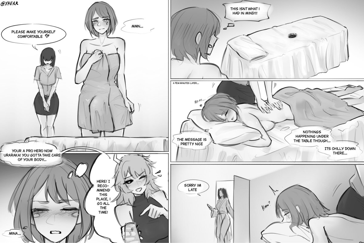 Xherr00's tweet photo. Hero Massage (1/2) #mha #uraraka https://t.co/jvNrxfSrtS