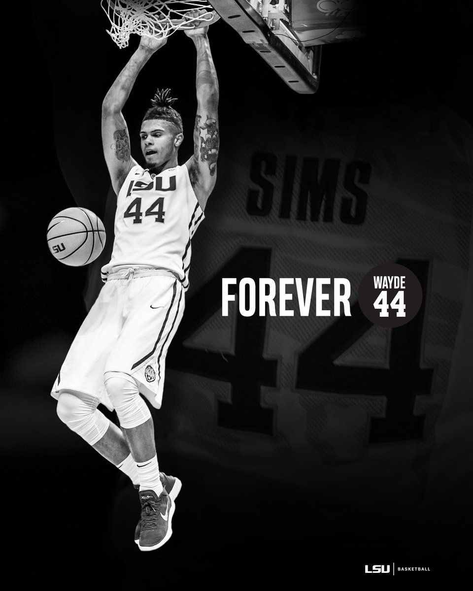 LSUBasketball's tweet photo. Forever in our hearts. 
Forever 44. https://t.co/Xa331fFxA9