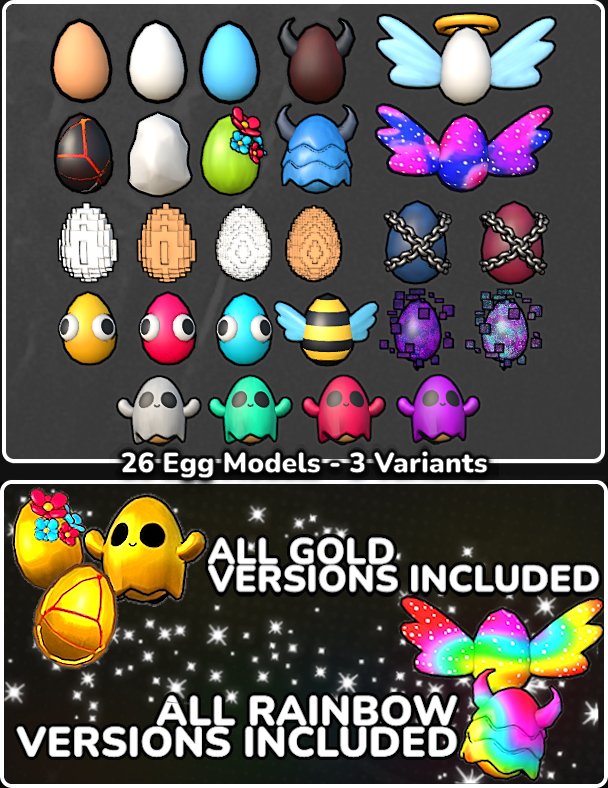 ropug_dev's tweet photo. 🥚 EGG PACK 1 ・ OUT NOW!! 🥚 
🎉My new asset pack is officially available!

💸Only $12.99 / R$4,500 (tax included)

🔄 This pack will receive future updates, and the price will increase, so grab it now!

🛒Want to purchase? Join the server below! 👇
https://t.co/tCI1MmtsE8

#Roblox #RobloxDev #RobloxDevs