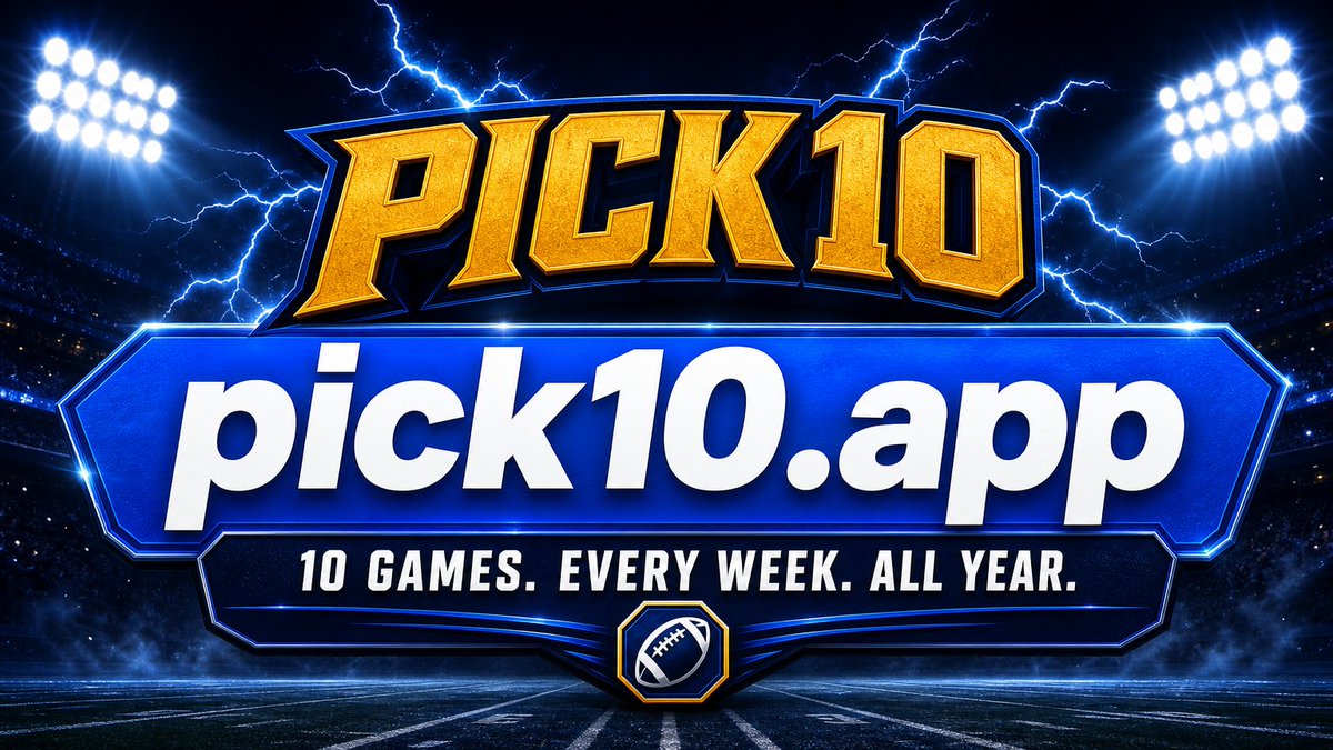 Pick10app's tweet photo. 10 games. Rank your confidence 1–10. One upset doesn't wreck your week — that's why confidence pools beat straight pick'em. 🏈 → https://t.co/d2u5E3PWkP

#Pick10 #GameDay https://t.co/EdLicZHqzu