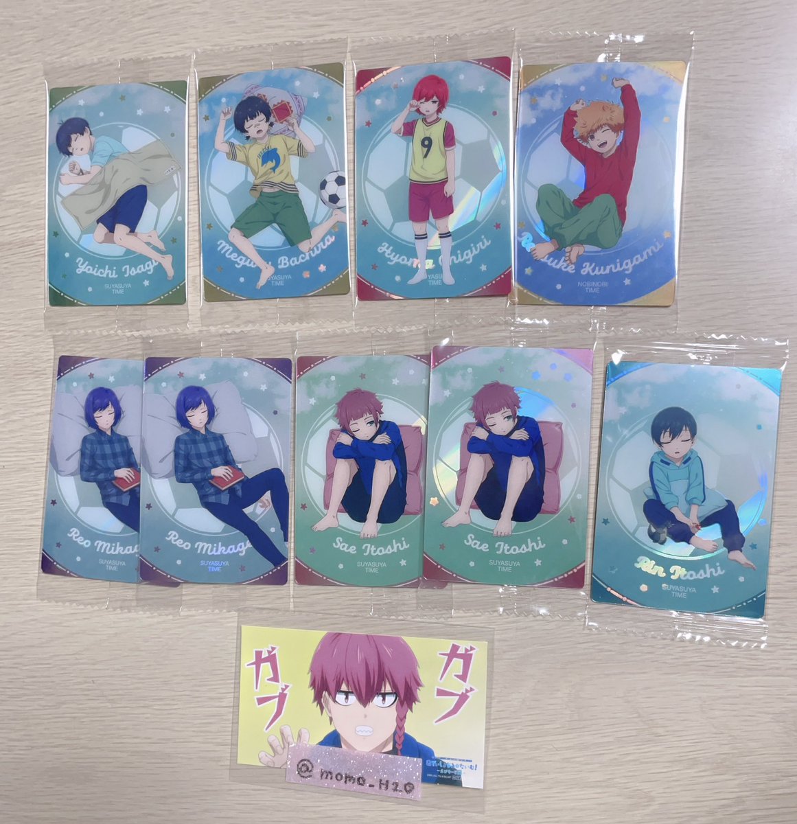 momo_H2O's tweet photo. ブルーロック ブルロ ウエハース6  交換

〈譲〉 
ER  凛 氷織 千切 玲王 
おやすみ  蜂楽 冴 凛 千切 玲王 潔 國神
E  乙也 蟻生 清羅 七星 二子 雪宮 千堂 雷市

〈求〉黒名or3枚目のみ定価+送料

郵送でのお取引希望です🙇‍♀️
比率違い対応致します。
お気軽にお声掛けください😊 https://t.co/0pMLfEVqsU