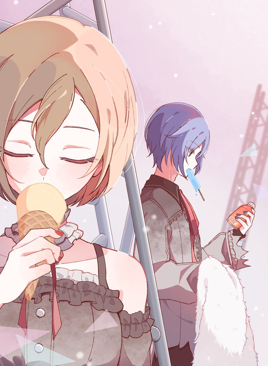 InariEnishi's tweet photo. アイスとニゴメイちゃんとニゴカイさん https://t.co/QYLdN6zVGy