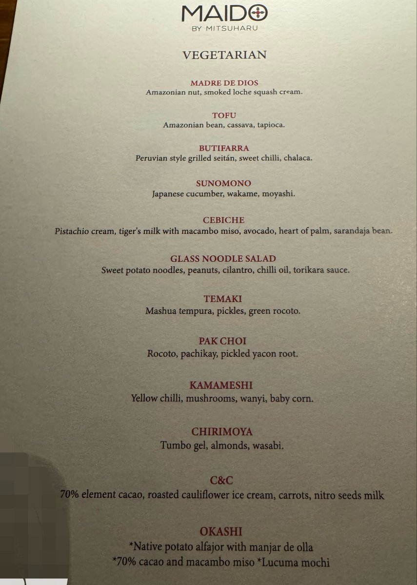 hvgoenka's tweet photo. A memorable meal at Maido, Lima, Peru, the world’s No. 1 restaurant, where Japanese techniques meet Peruvian influences in Nikkei cuisine. Chef Mitsuharu Tsumura created his first-ever 10-course vegetarian menu- flavourful, inventive and delicious. A truly special experience. https://t.co/IjMzjbacb1