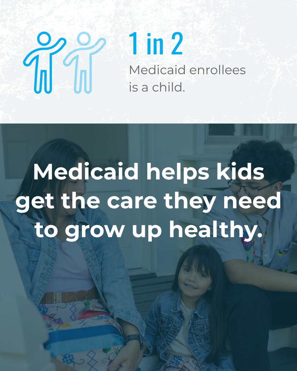 PCACHAD's tweet photo. Medicaid isn't just about adults. 50% of Medicaid enrollees are children. That can mean a child gets their well-child visit, vaccinations, dental care, or treatment when they're sick. Healthy kids become healthy adults that build healthy communities. 
 https://t.co/NZMPEl3G2c https://t.co/25YwAIOXAW
