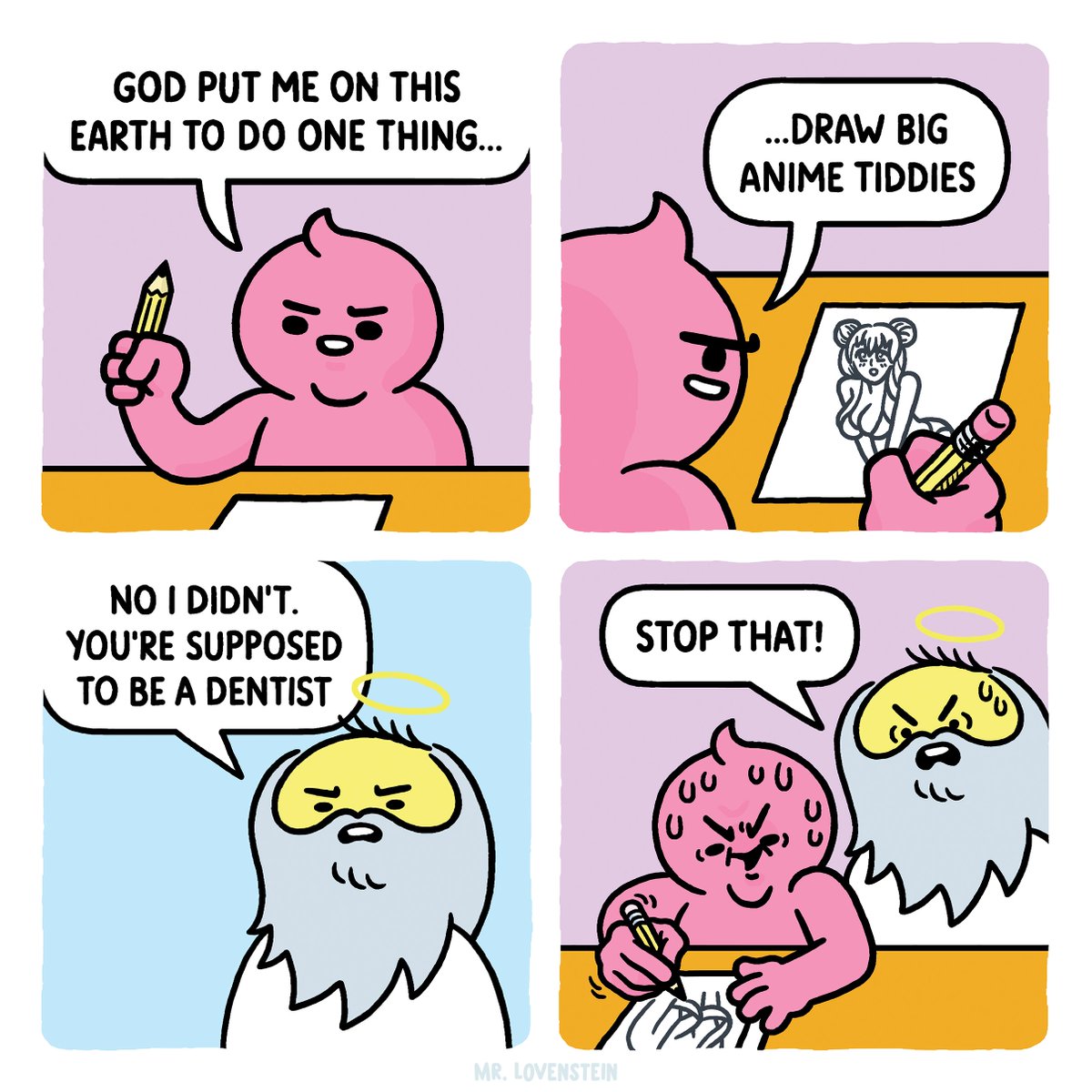 MrLovenstein's tweet photo. god wants you to back my kickstarter 💦 https://t.co/eeNAhoDIJe https://t.co/KEvJa0WQGH