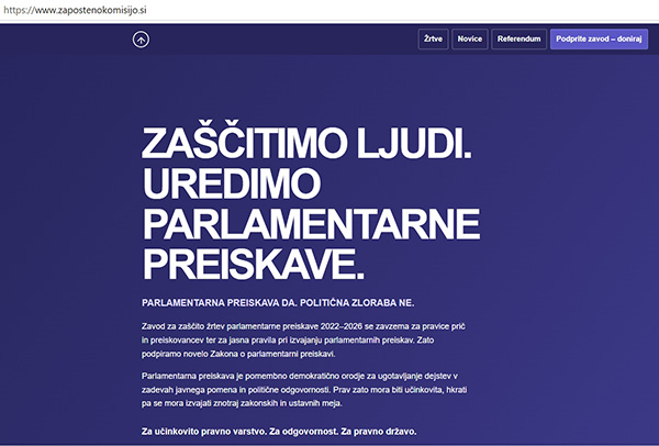 BojanPozar's tweet photo. Aktivna je tudi uradna spletna stran Zavoda za zaščito žrtev parlamentarne preiskave 2022–2026.
Več: https://t.co/RmAi5yFI9c @Drzavnizbor @STA_novice 
#FranciZavrl #MiranVidetič @EdvardKadic @NeuroVirtu @JozeBiscak @NeMaramButlov @BojanPozar