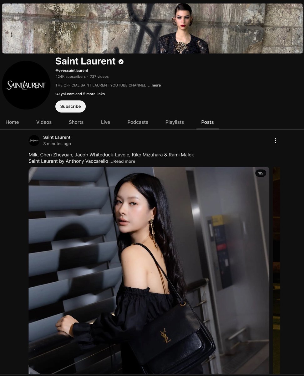 magnet4me's tweet photo. แบรนด์ลงโพสต์ในยูทูปด้วย ไปไลค์ไปเม้นต์กัน

@ysl @panlyyy 
#YSLxMilkPansa
#MilkPansa
#SaintLaurentSS27
#YSL #PFW
#SaintLaurent https://t.co/onWovkjkTP