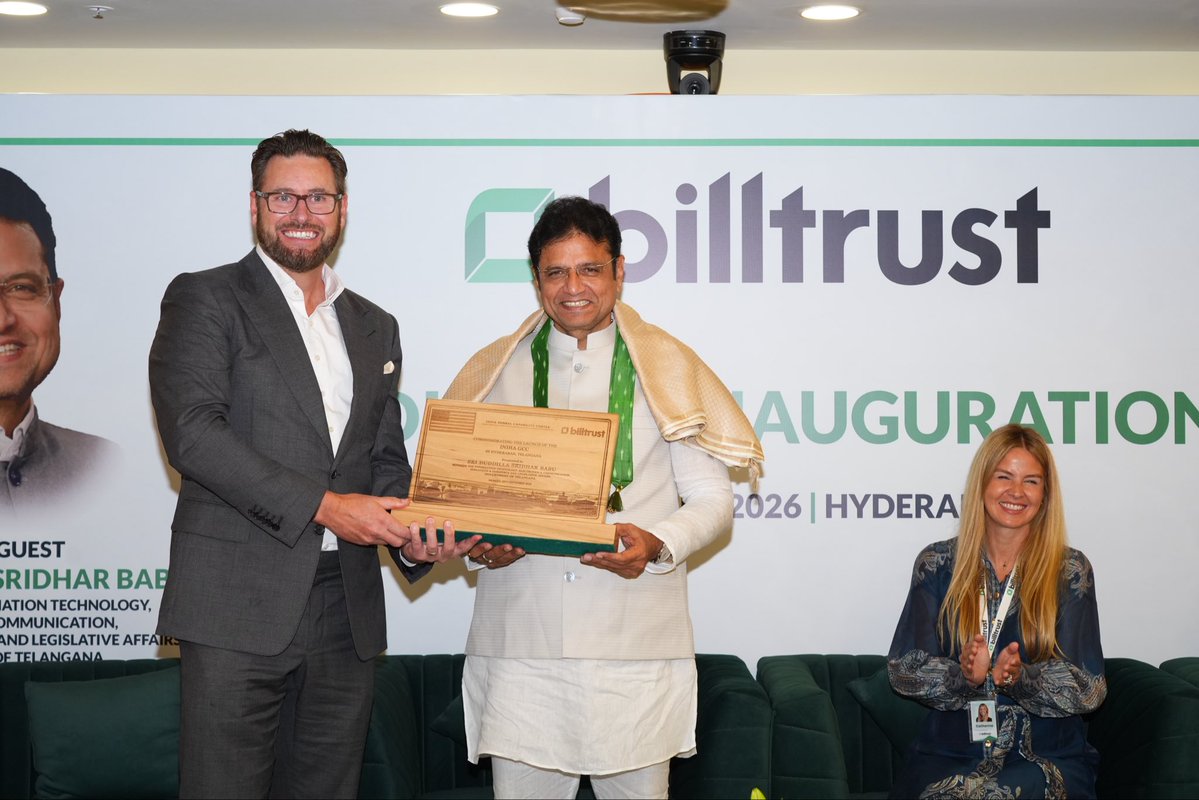 OffDSB's tweet photo. Happy to inaugurate Billtrust’s India(@Billtrust ) GCC in Hyderabad, marking the beginning of an exciting new chapter for the company in Telangana.

Hyderabad continues to attract leading global companies, backed by its strong talent pool, technology ecosystem and business environment.

Our Government is committed to transforming GCCs into Global Value Centres, where companies can not only operate, but also innovate, create new capabilities and drive global growth from Telangana.

Welcome to Hyderabad, Billtrust. We look forward to a strong and successful association.

#gcc #hyderbadgrowing #globalvaluecentre #billtrustindia