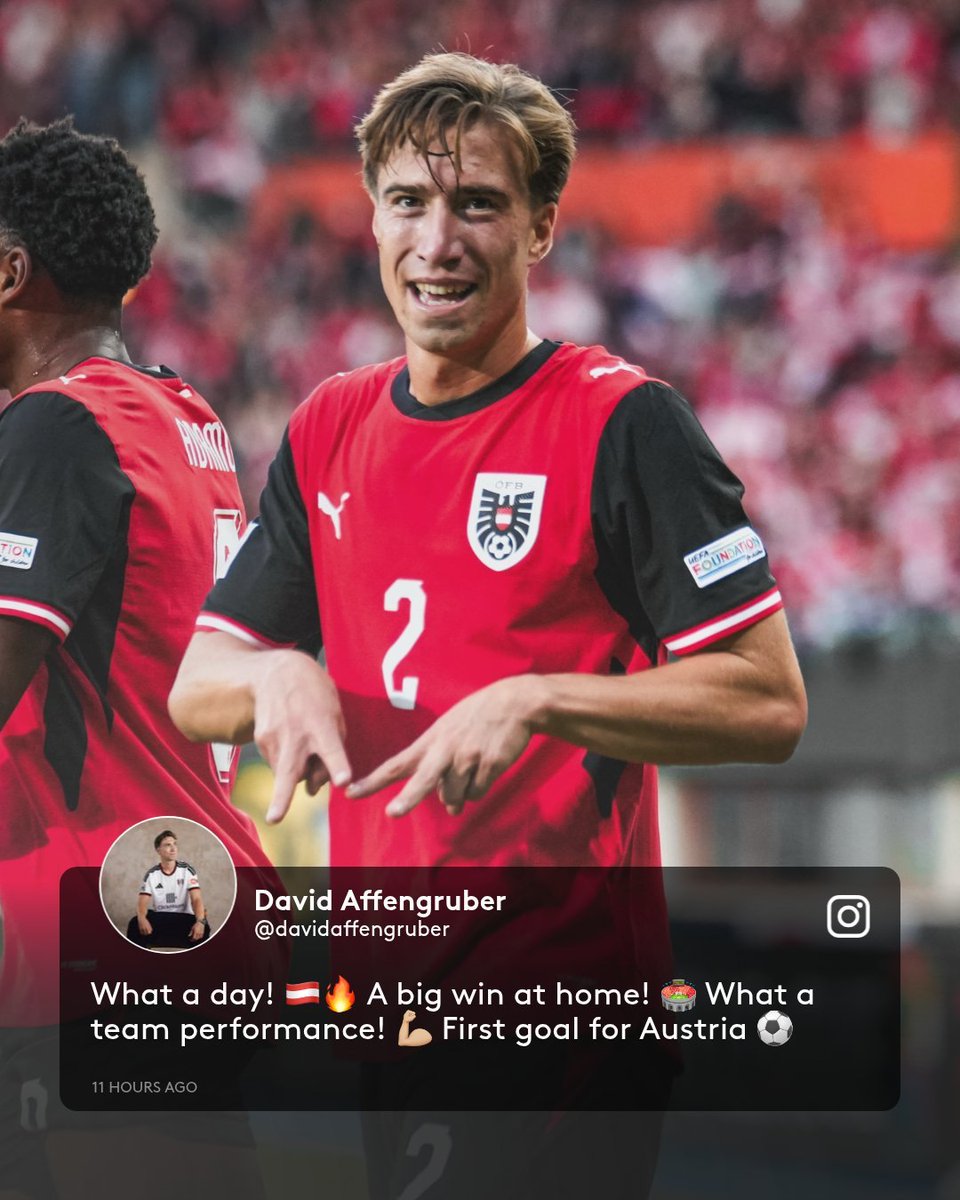 com_shimokenken's tweet photo. A first international goal for David Affengruber! 🇦🇹

Austria beat Kosovo in last night's Nations League. https://t.co/g3lHUs7APh