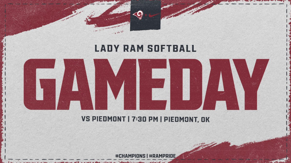 OwassoAthletics's tweet photo. 🥎Lady Ram Softball🥎
🆚Piedmont
🕓7:30 PM
📍Piedmont, Ok
#CHAMPIONS | #RamPride https://t.co/t01aDG2WpI