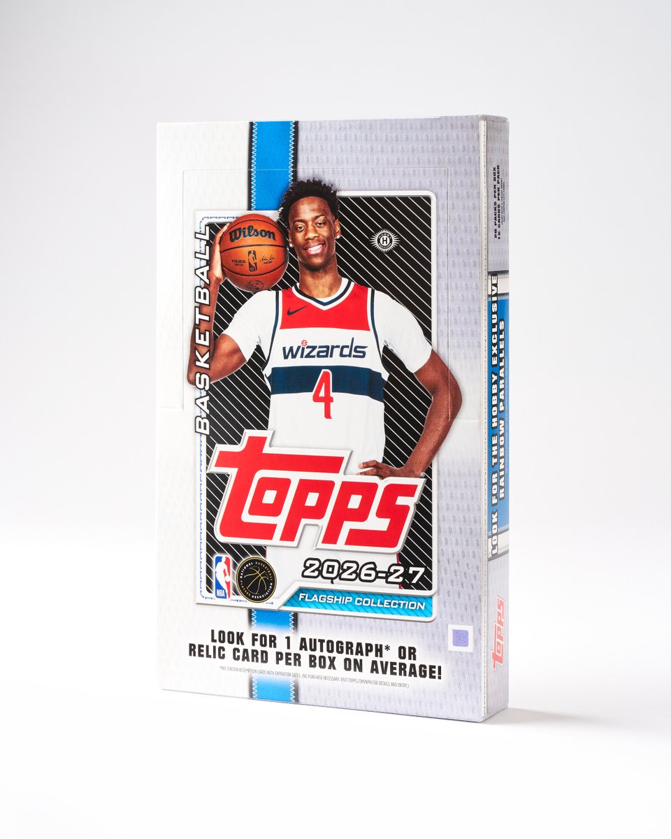 Topps's tweet photo. NEWS: AJ Dybantsa graces the cover of 2026-27 Topps Flagship Basketball! https://t.co/7UVZAbTnSl