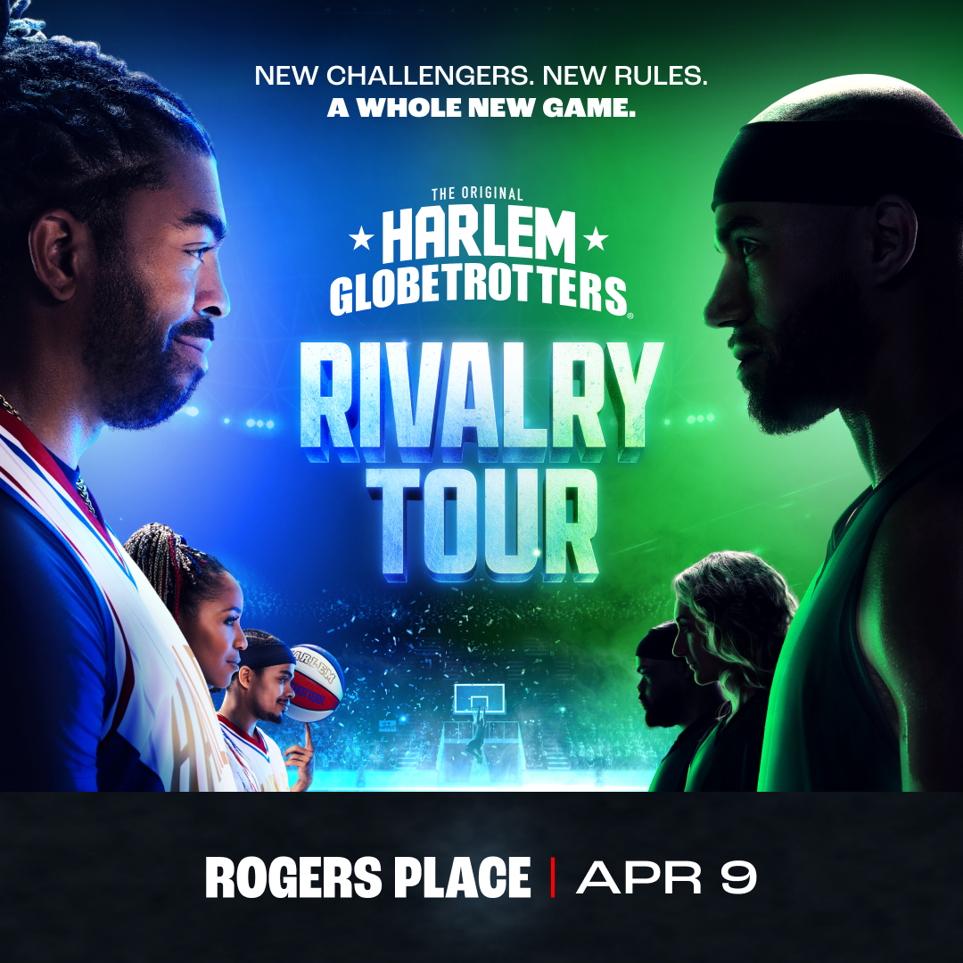 RogersPlace's tweet photo. JUST ANNOUNCED! 🏀 Harlem Globetrotters: Rivalry Tour visits Rogers Place on April 9! Tickets on sale this Friday, Oct 2nd at 10AM. https://t.co/SbVo9Xfmah