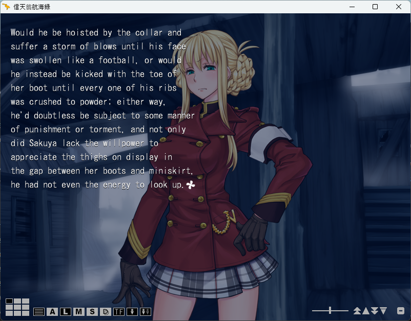 KEVINNGW808's tweet photo. Argokaj announces English FanTL for raiL-soft &amp; Business Partner Co.,Ltd. "Albatross Koukairoku".
The entire script has translated, editing the script so the text displays nicely, finished the image editing of various UI elements as well.
No AI used for its TL.

Release date TBA. https://t.co/A5IGr0VMS3