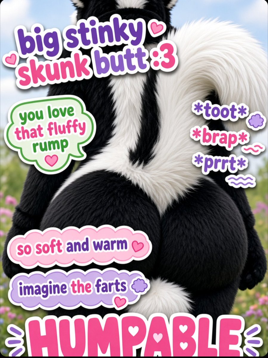 yifftheskunk's tweet photo. Hey #gooners~ I know you just love big dumb $kunk butts :3 so I made a handful of #gooncaptions for you to #stim too!! #cringe #gooner #findom #goon #2dfd #finsub #accountplay #passwordplay https://t.co/UIqnrE3t8I