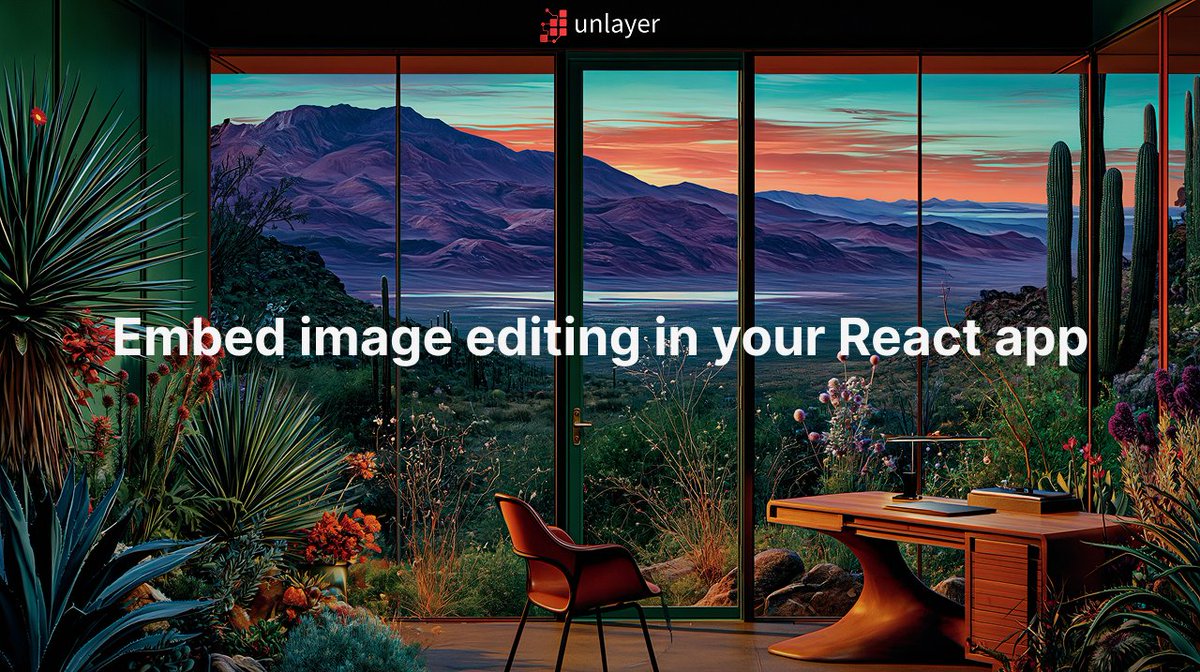 unlayer's tweet photo. Building a React app that needs image editing? Don’t write one.

Embed Unlayer’s editor. Crop, resize, draw, text, shapes, filters. 

Turn off tools you don’t need.

Public repo.