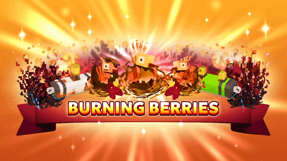 ChainersGame's tweet photo. ❤️‍🔥🐦 Burning Berries — PROGRESSION EVENT 🐦❤️‍🔥
🗓 28 Sep – 01 Oct 12:00 UTC

Unstoppable Chavier could not let the flame go! The plant where the Firebirds nest… calls for him once more!

Will he answer?

🔥 3 special bundles 🔥
- Mega Boost Set (22% OFF)

🔥 Limited-time Progression Event 🔥
- Finish the whole PE and claim the TREASURE OF FLAME:

• Epic pyrowing x(1)
• Uncommon bees x(1)
• Rare stable pool plot x(1)
• Uncommon pyrolet x(1)
• Uncommon fiery barberry seeds x(1)
• CFB, and muuuuch more!

We have that fire in our hearts once more! Invite the hot energy onto your farm, and let the birds shine upon it!

BIRDIES ARE HERE! CLAIM THEM!