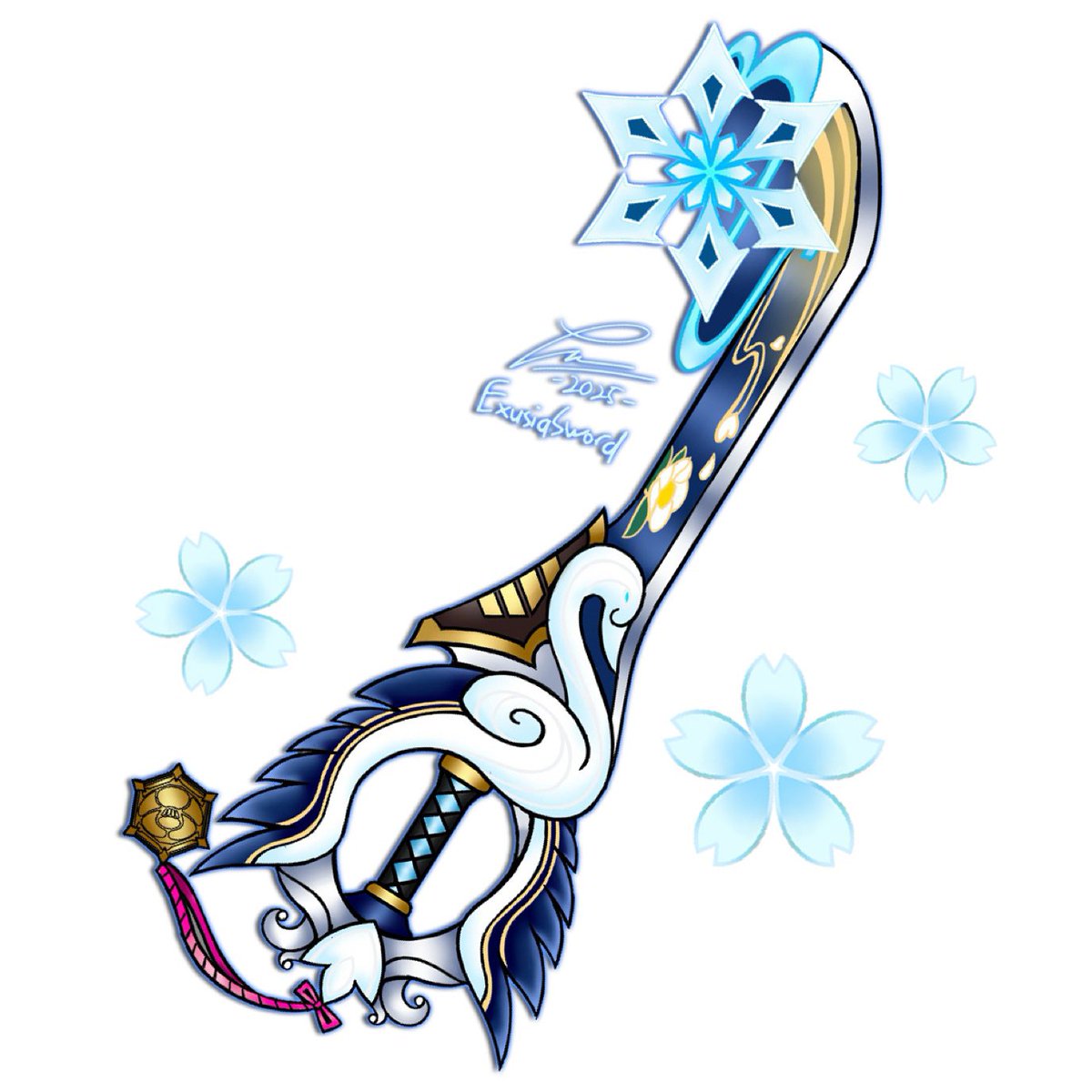 INazeerudin's tweet photo. For today’s occasion…
‘Heron Heiress’

The Keyblade themed after Kamisato Ayaka from Genshin Impact.
#keyblade https://t.co/TdlMyYsTk3