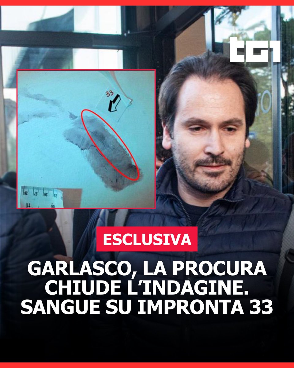 Tg1Rai's tweet photo. 🔴Il delitto di #Garlasco: gli ulteriori accertamenti disposti dalla Procura di Pavia metterebbero in discussione gli esiti dei test condotti all’epoca dal Ris di Parma, che avevano inizialmente escluso la presenza di sangue nel “grattato” dell’impronta 33. https://t.co/HNlFSCDeum